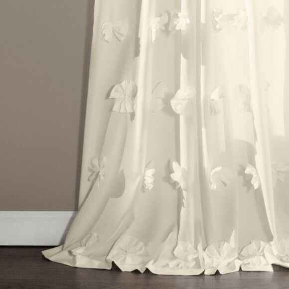 Lush Decor - 84"x54" Riley Sheer Window Curtain Ivory - Lush Dé Ivory - Picture 3 of 4